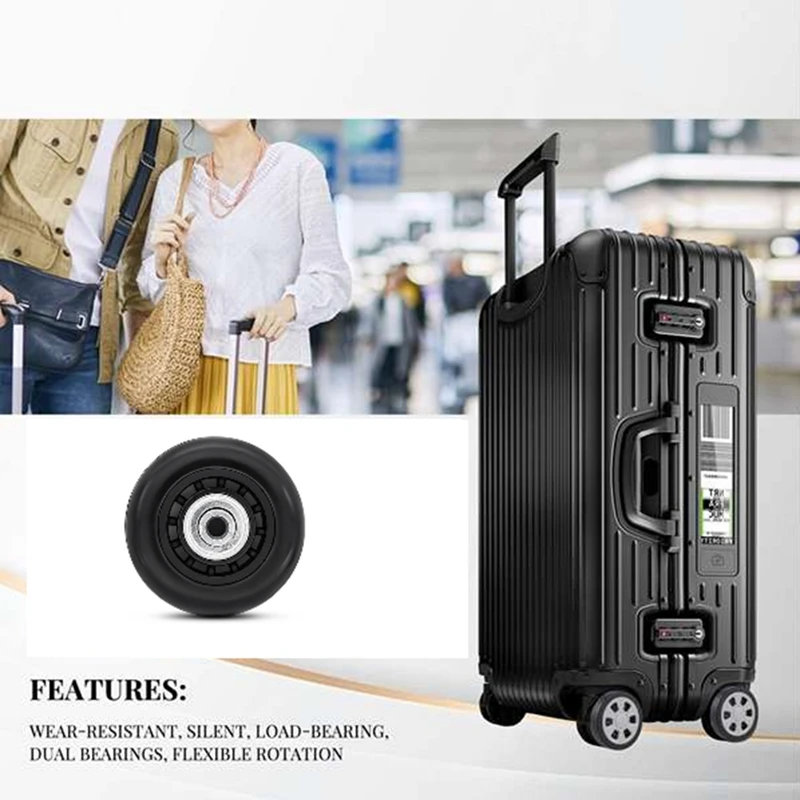 1 Pair Universal Swivel Luggage Suitcase Wheel Replacement Caster Luggage Wheel Replacement Luggage Accessories