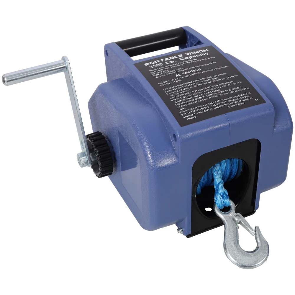 

12v Trailer Winch,Reversible Electric Winch, for Boats up to 6000 lbs.,with synthetic rope,with extra pulley hook,power in