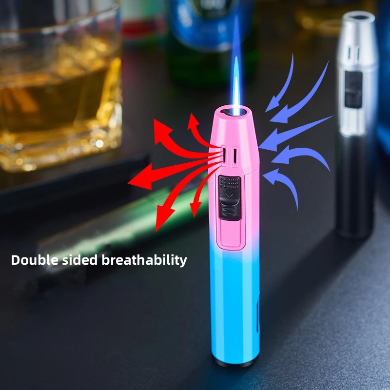 1300 ℃ High TemperatureTransparent Oil Window Windproof Gas Jet Flame Torch Lighters Outdoor Camping BBQ Kitchen Cigar Lighter