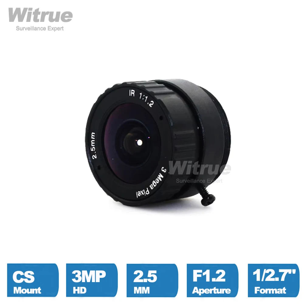 Obiektyw CCTV Witrue HD 3MP 2,5 mm CS Mount 1/2,7" F1.2 do kamer bezpieczeństwa IP do nadzoru — zdjęcie 4