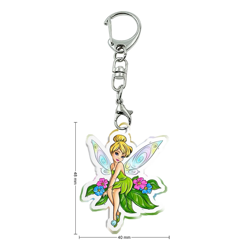 Disney Princess cartoon Keychain Cartoon Transparent PVC Double Sided Key Chain For Friends Christmas Gift