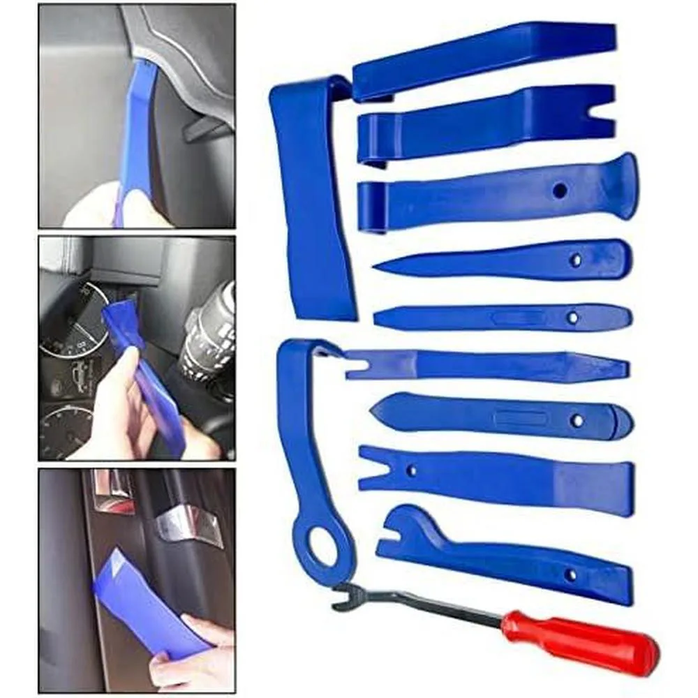 12pcs Car Audio Stereo Radio Door Dash Panel Trim Clip Plastic Removal Pry Tools Trim Panel Dashboard Removal Tool Repair Tools