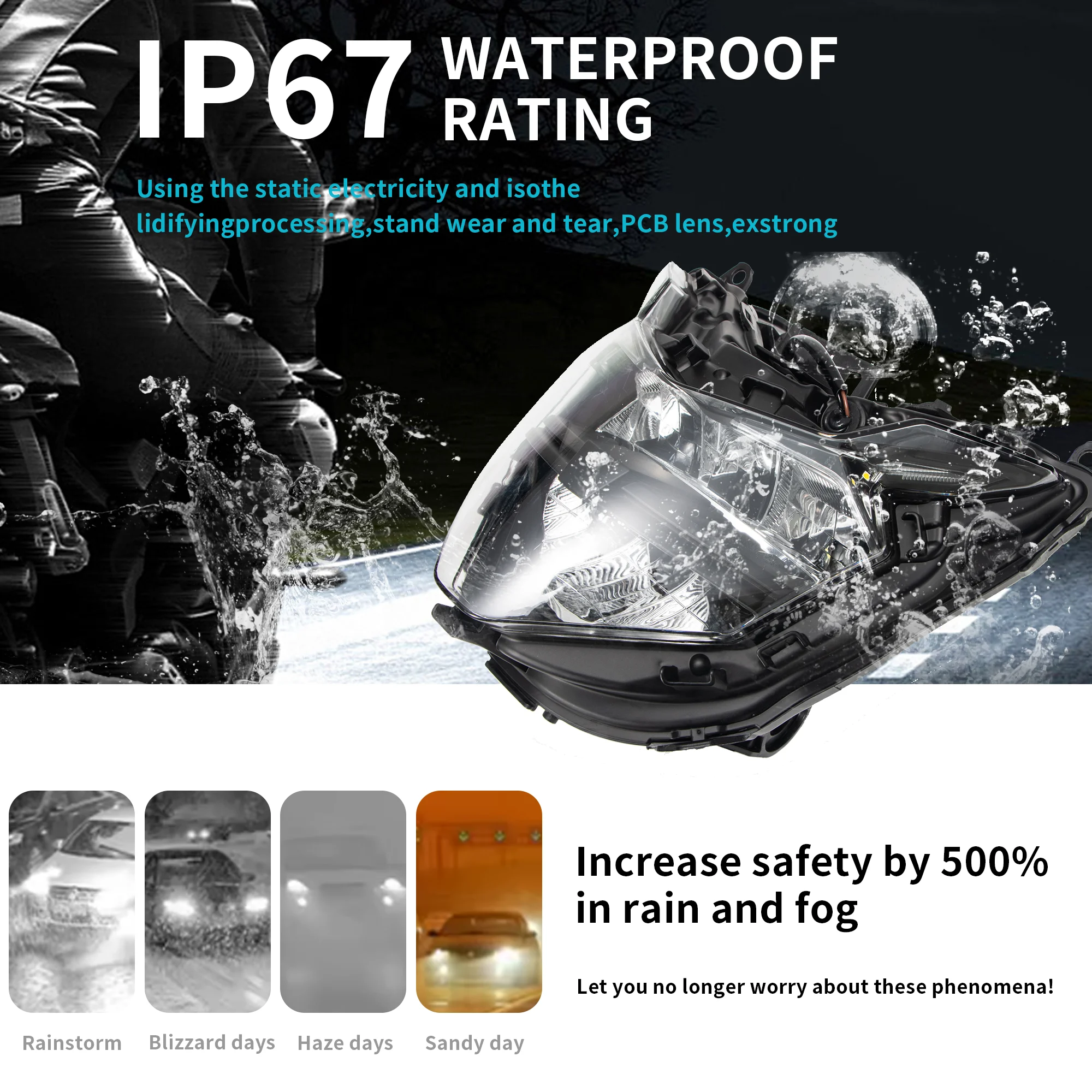 Motorcycle Front Headlight Assembly Fit for Honda 2022 - 2024 CB500X CB500XA LED Headlamp CB 500X 2023 Head Light