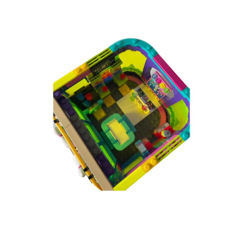 도시 스트리트 뷰 모델 MOC 빌딩 벽돌 롤러 디스코 아케이드 3 층 모듈 형 기술 선물 휴일 조립 어린이 장난감