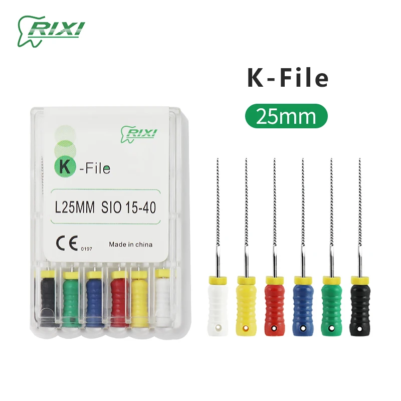 

RIXI High-Quality NITI K File - Premium Endodontic Dental Consumable with High Flexibility for Reliable Clinical Root Canal Proc