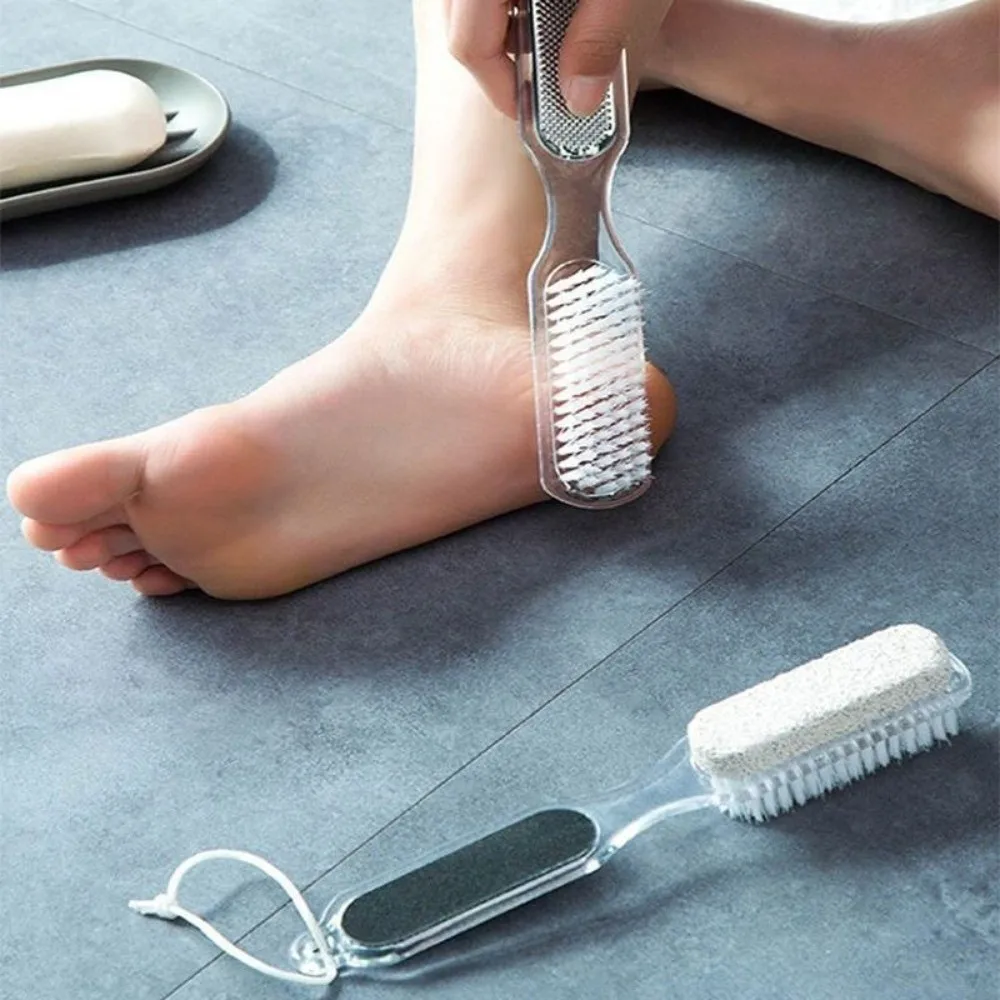 

Professional 4 in 1 Foot Brush Smooth Feet Multifunctional Foot Care Scrubber Pedicure Grinding Foot Massager Dead Skin Remover