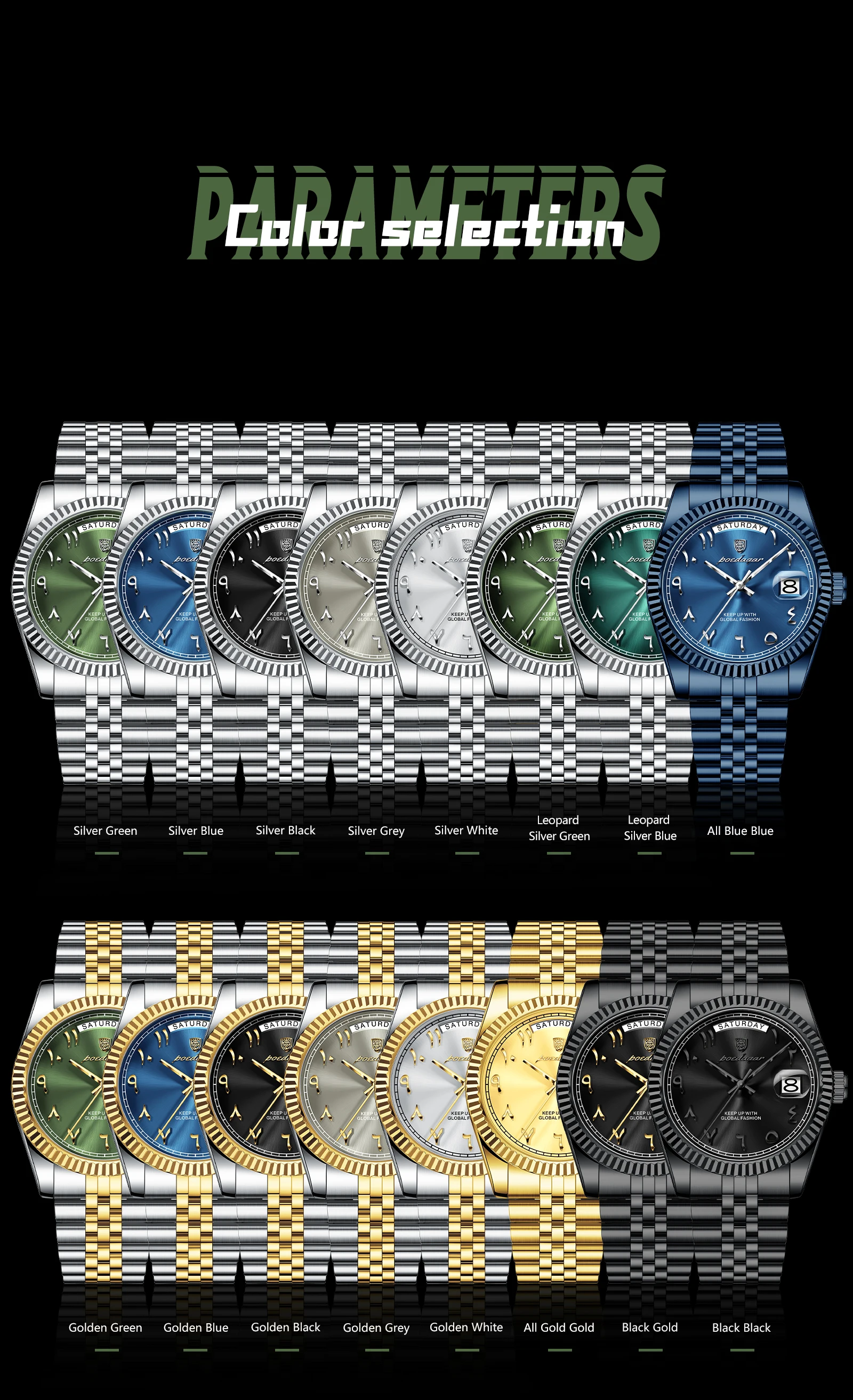 POEDAGAR Modische Casual Herrenuhr Wasserdicht Edelstahl Herren Armbanduhr Datum Wochentag Quarz Business Herrenuhren Reloj Hombre – Detail 8