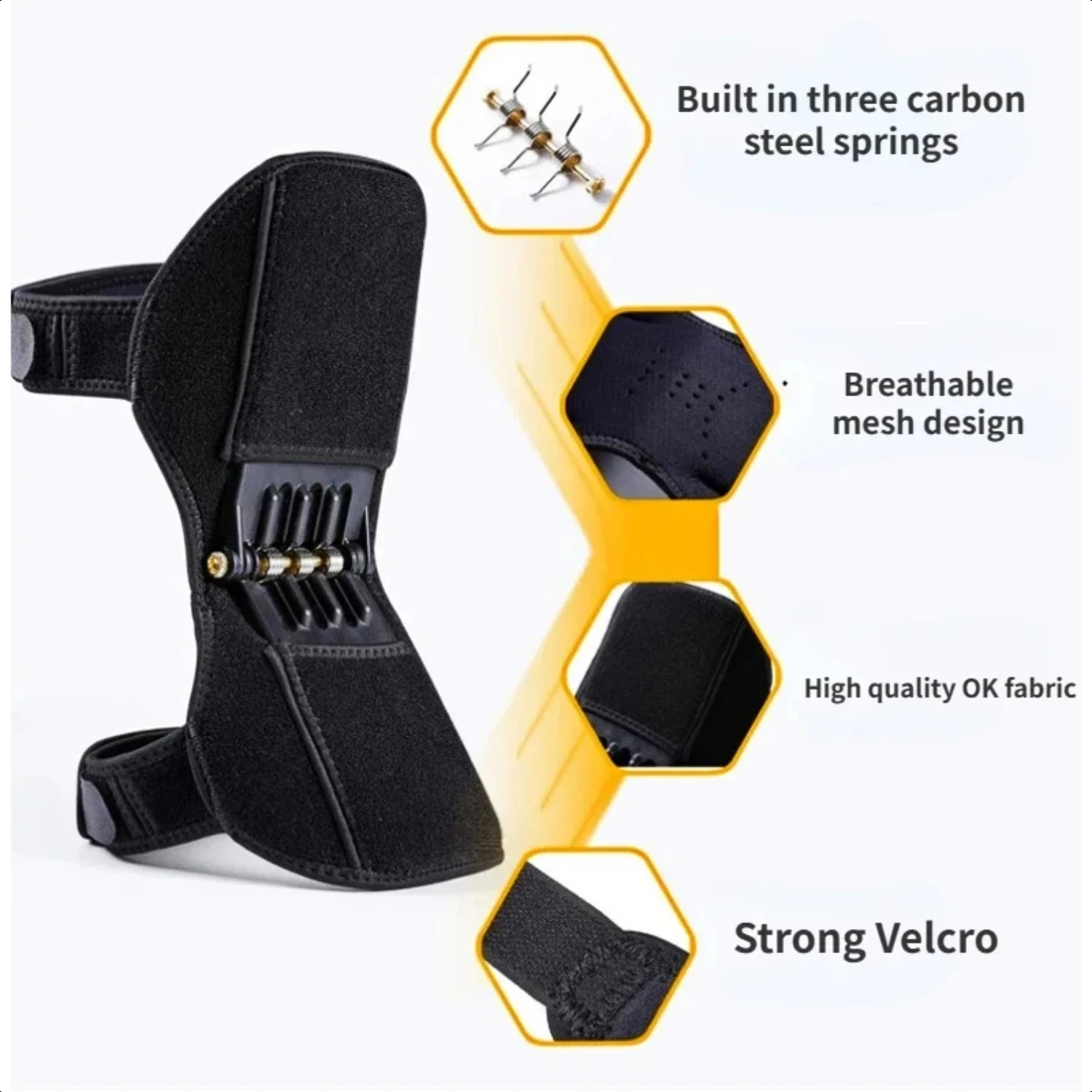 

Knee Protector Joint Support Knee Pads Breathable Non-Slip Power Lift Knee Pads Rebound Spring Force Knee Booster Leg Protector