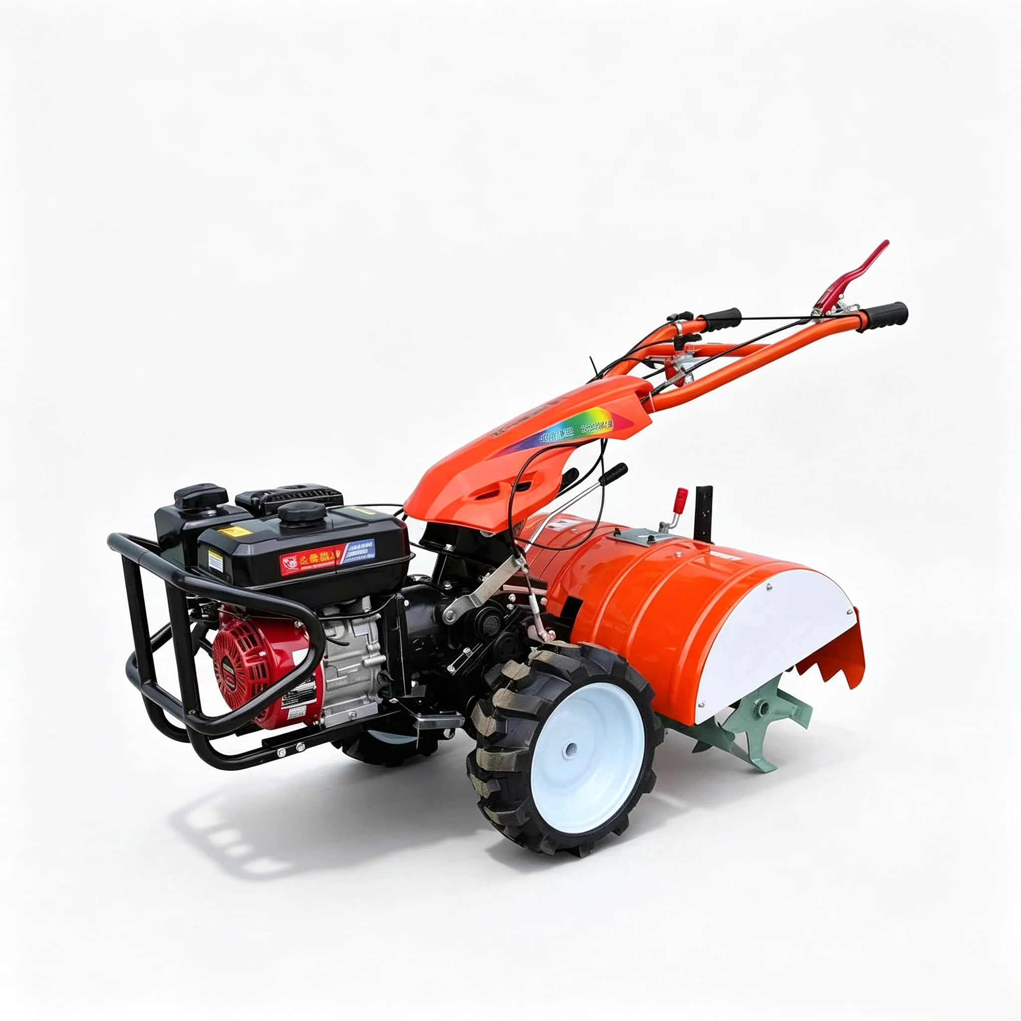 -For SH Wide Working Width 700mm  4WD Rotary Tiller Hand Start Gear Transmission Multi Attachments Deep Soil*