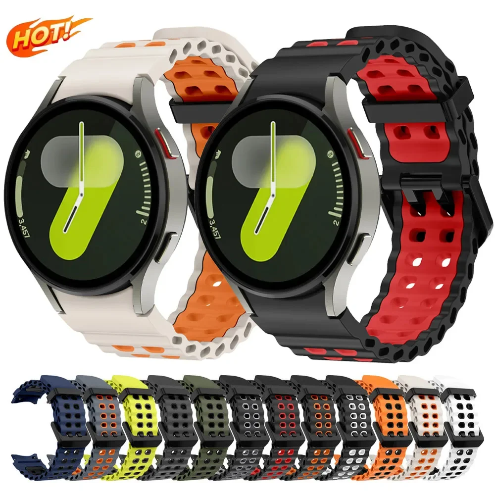 Ocean Armband für Samsung Galaxy Watch 7 6 5 4 40mm 44mm Sport-Silikonarmband Galaxy Watch 6/4 Classic 5 Pro Correa