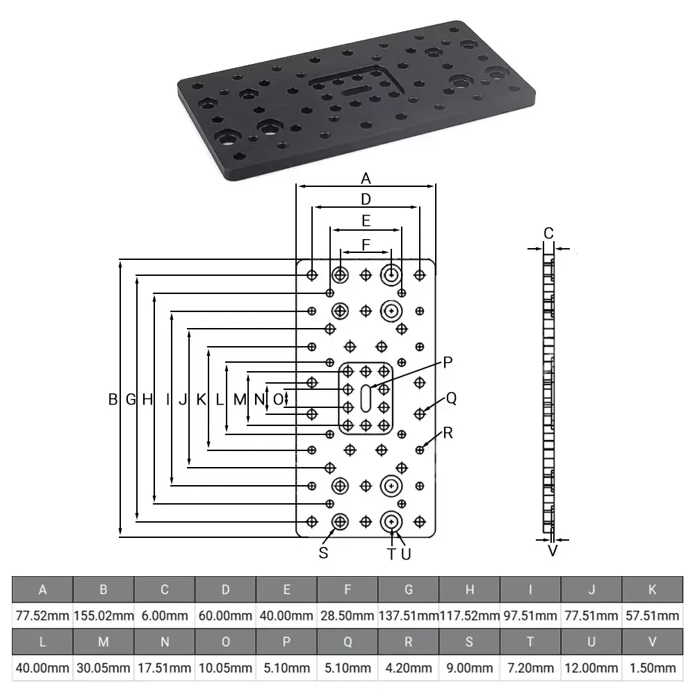 Piastra a portale con fascio a C Piastra in alluminio doppia larghezza Piastra di lavorazione CNC ad alta precisione per accessori per parti di macchine per router CNC con fascio a C