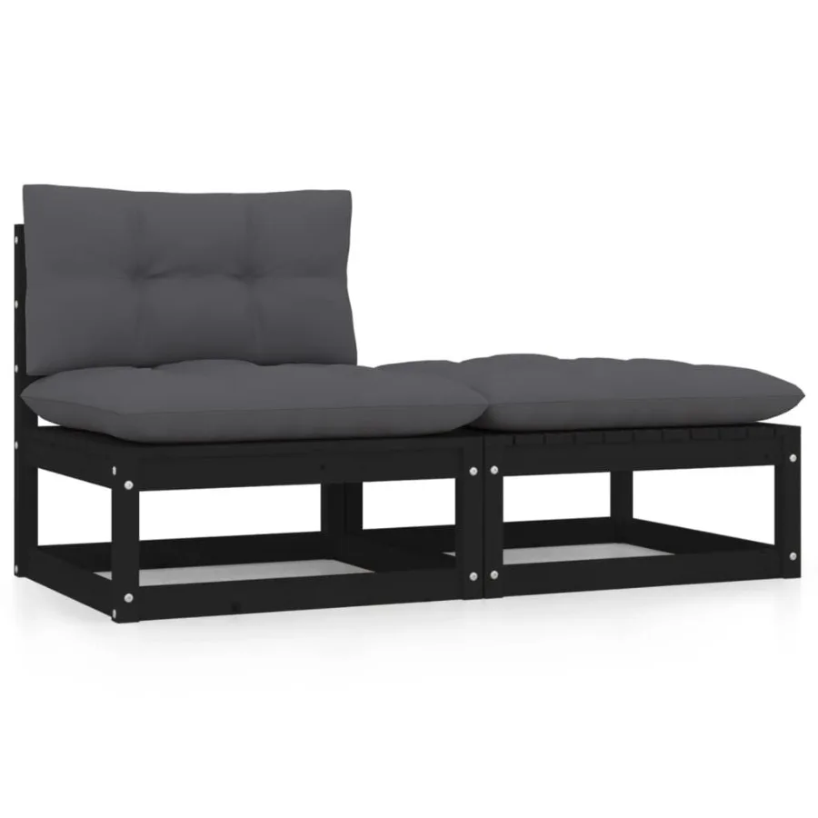 

Garden Lounge Set Black and Anthracite