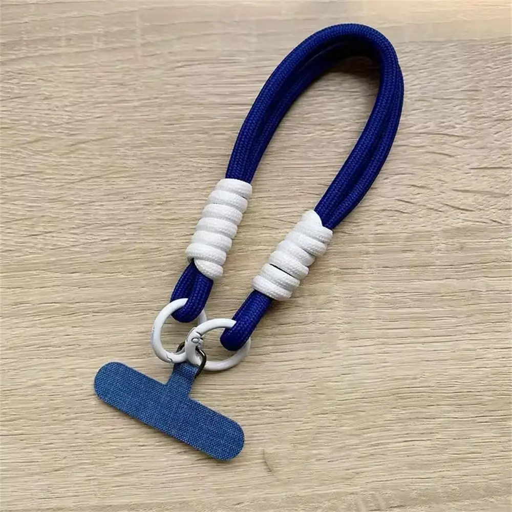 Detachable Mobile Phone Lanyard with Patch Braided Phone Wrist Strap Hanging Ornaments Colorful Phone Hanging Chain Mobile Case