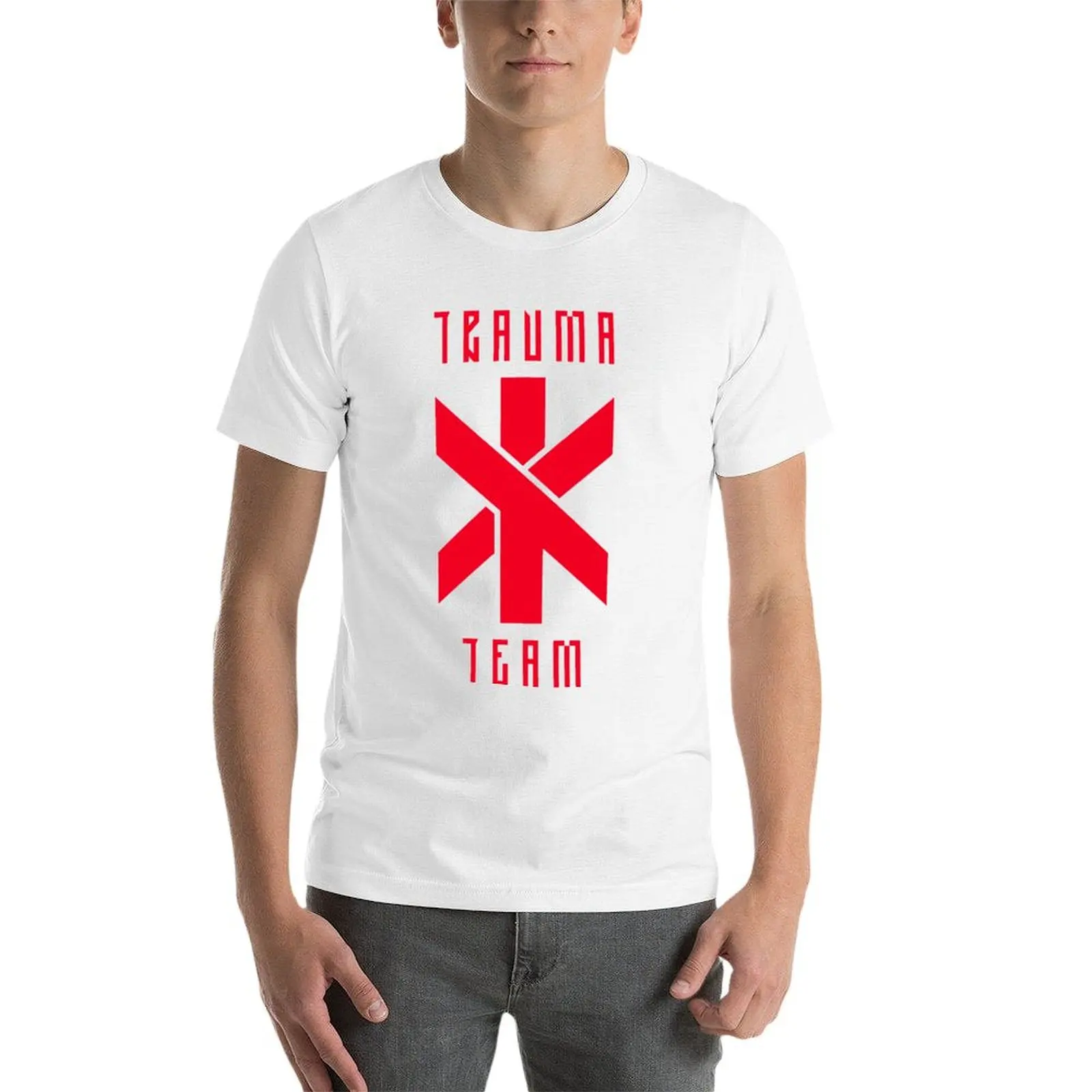 تي شيرت كلاسيكي من Cyberpunk Trauma Team تي شيرت رجالي فاخر تي شيرت للرجال 100% قطن تي شيرت #4