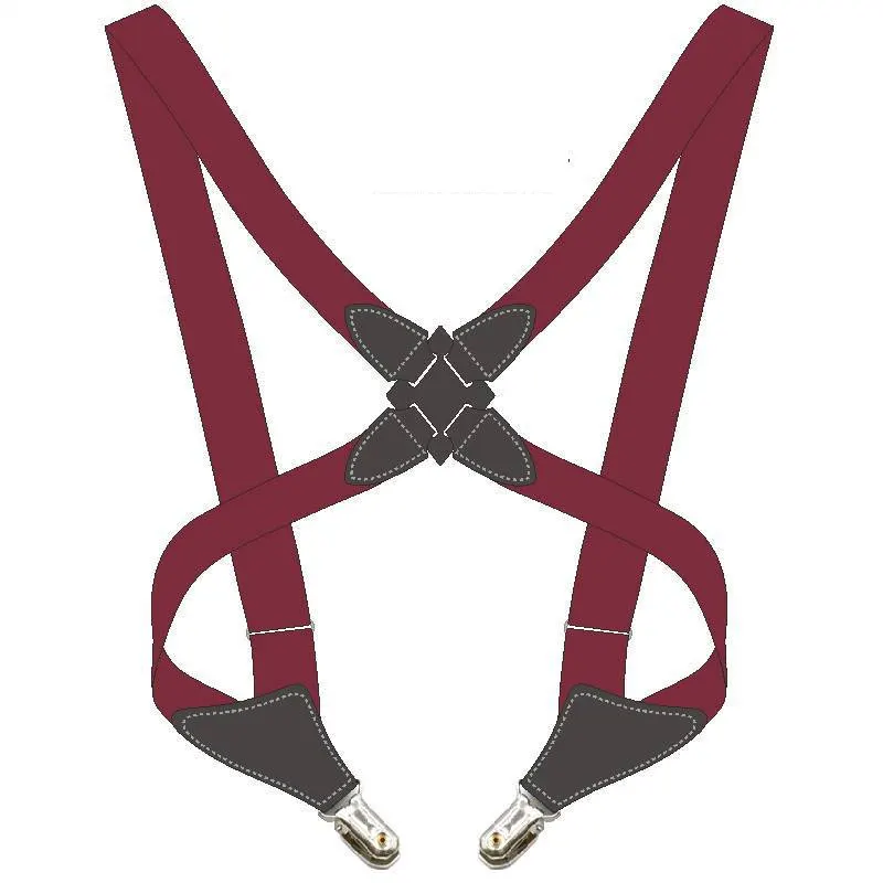 حمالات رجالي عصرية بمشبك جانبي، حمالات متينة وقابلة للتعديل على شكل X من الخلف