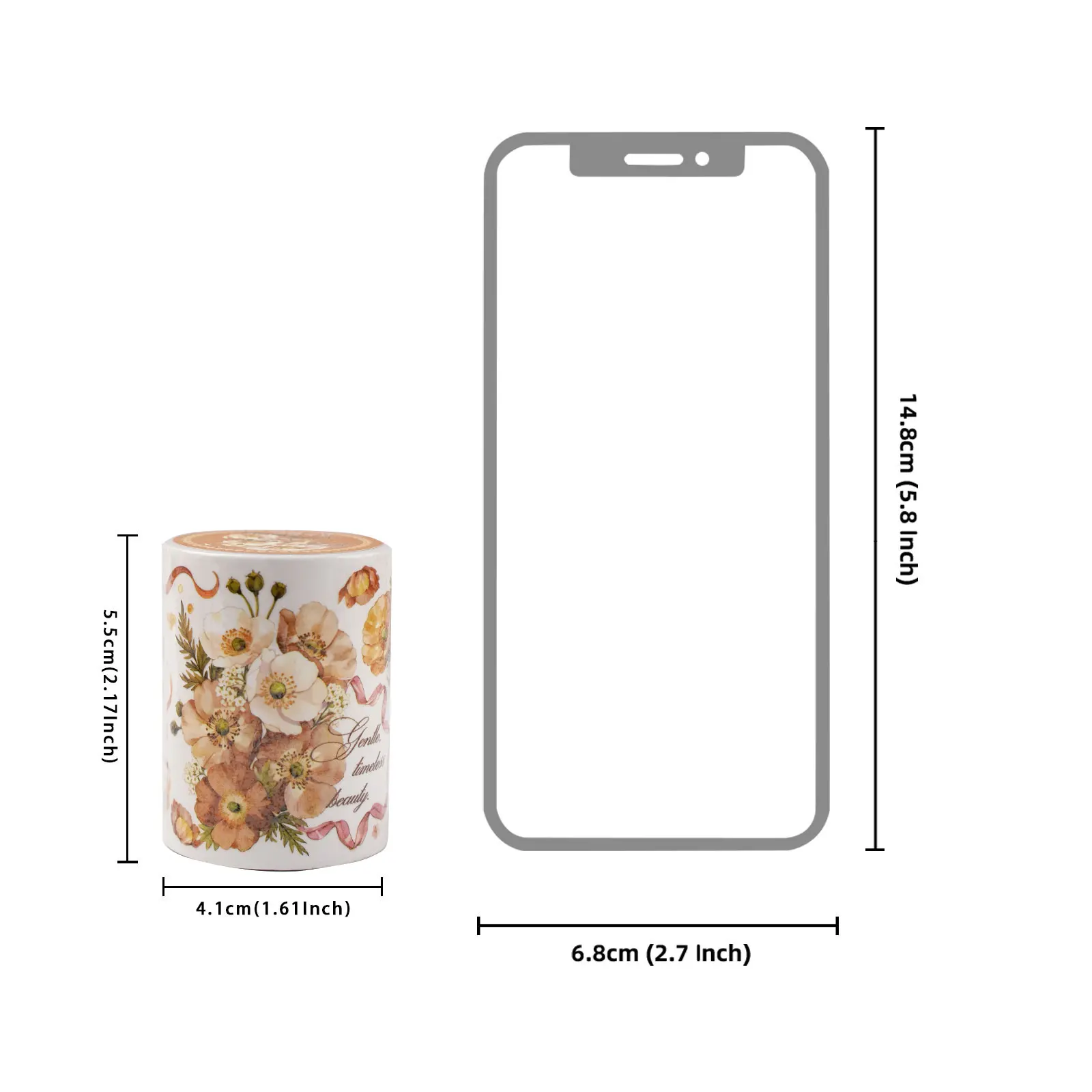 Etori Life 60Mm*2M Elegant American Retro Floral Material Tape, Versatile and Suitable for Notebooks, Handbags, Photo Albums, Guitars, Skateboards, Bicycles and Helmets, Scrapbooking Supplies, Office Decoration Items, Baking Sealing, Card Making, Children's Stickers, Korean Stationery, School Supplies