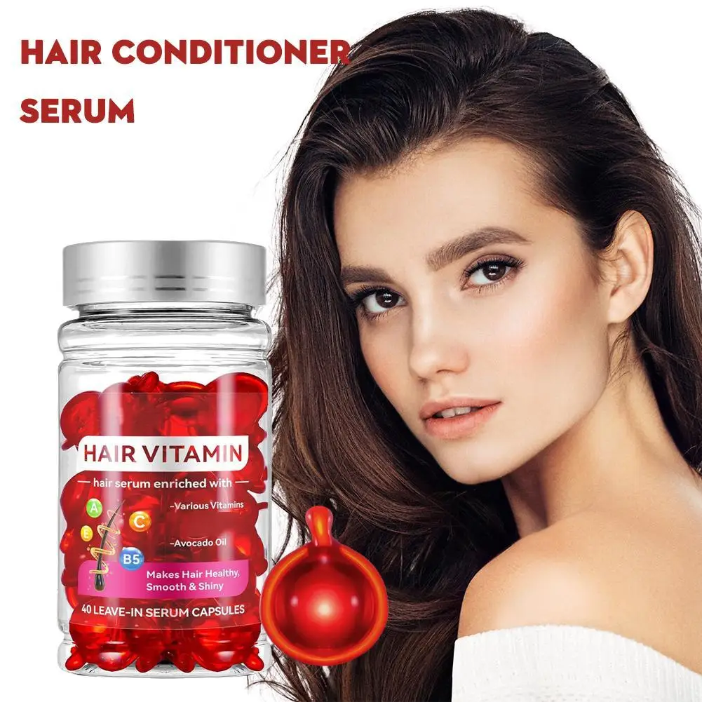 40Pcs Biotin Hair Gummies Moroccan Anti-loss Hair Vitamin Capsule Essential Oil Care Capsules Smooth Hair Serum Repair Frizz