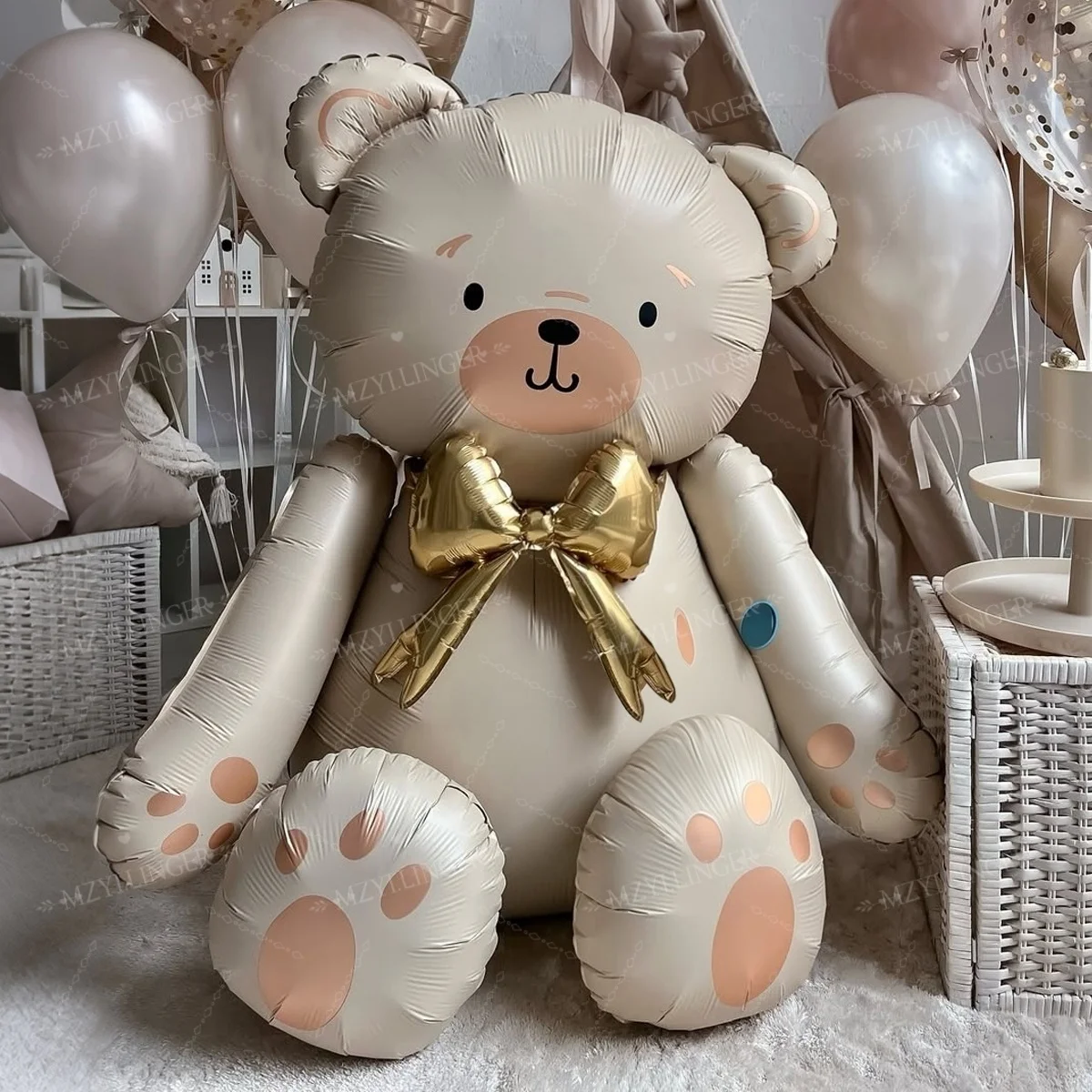 القوس الحليب الأبيض الدب بالون الرمال الأبيض اللاتكس بالون لحفلة عيد ميلاد اقتراح الزفاف دش بالون للزينة صور الدعامة