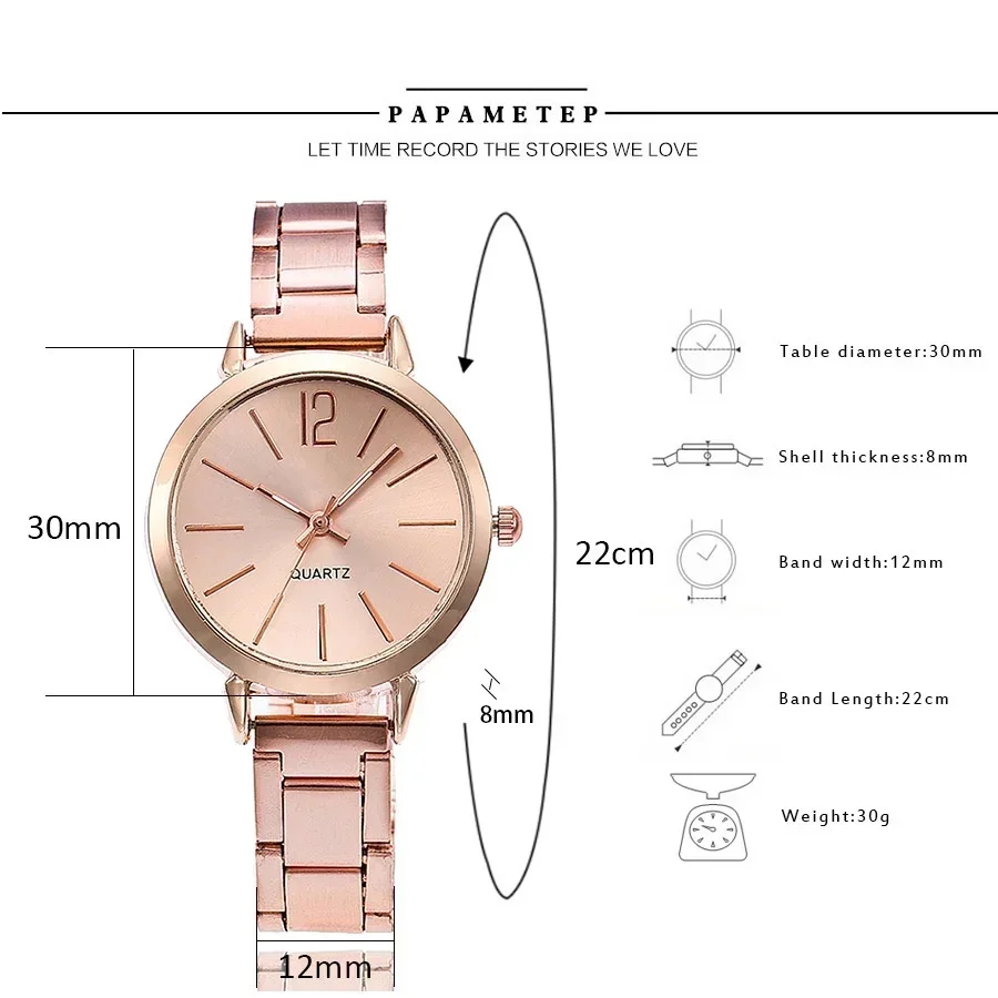 6/2/1PCS Women Watches with Jewelry Sets Reloj Mujer New Simple Women Stainless Steel Quartz Strap Wristwatch Gift NO BOX