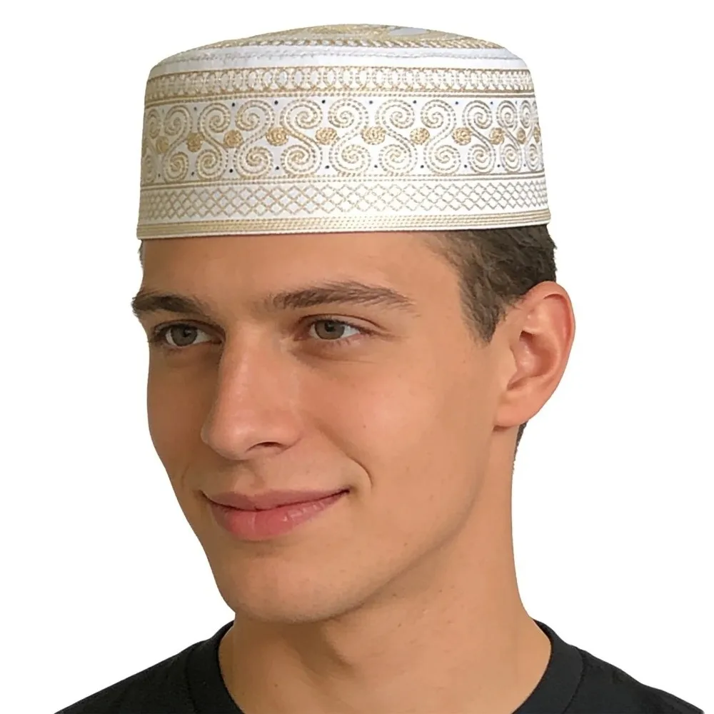 

Traditional Muslim Hat Ethnic Style Breathable Prayer Hat Comfortable Round Islam Flat Cap Middle East Culture