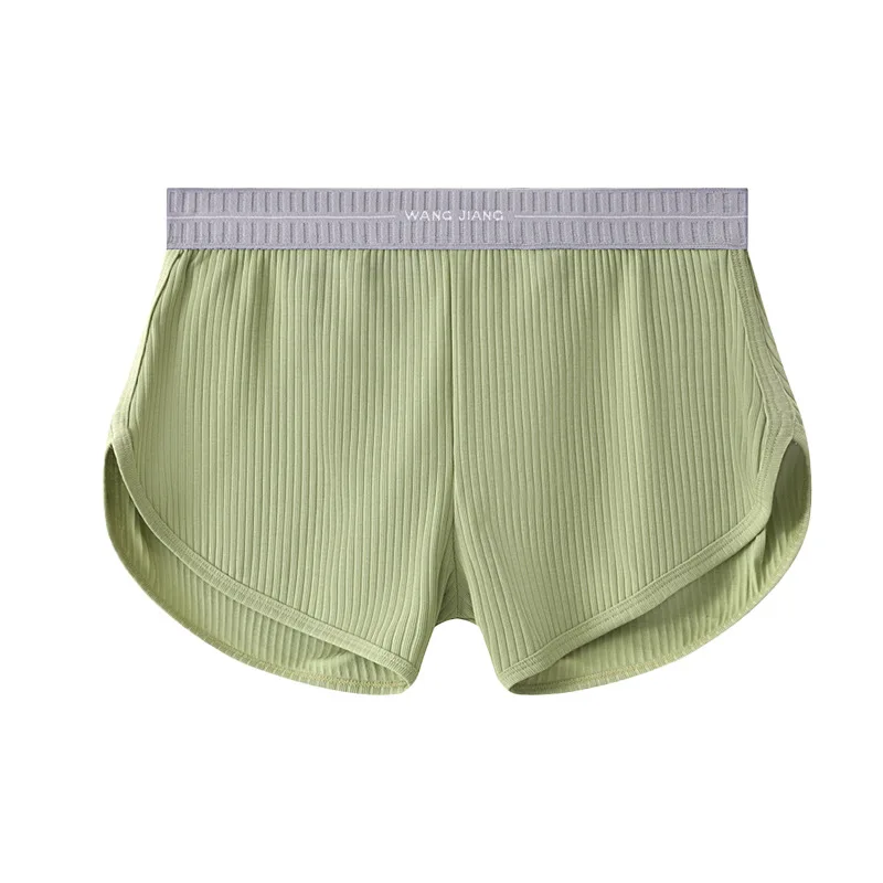 

Men's Loose Fit Rib Cotton Boxer Lounge Shorts Wide Elastic Waist Split Hem Breathable Summer Sports Home Underwear
