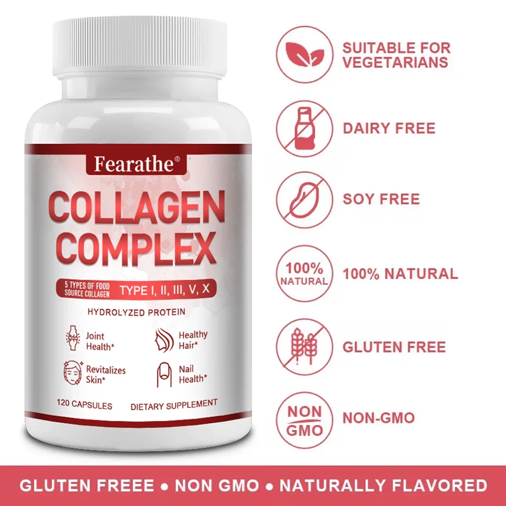 Premium Multi-Collagen Capsules - Anti-Aging, Hair, Skin & Nails, Digestive & Joint Health Supplement, Hydrolyzed Collagen