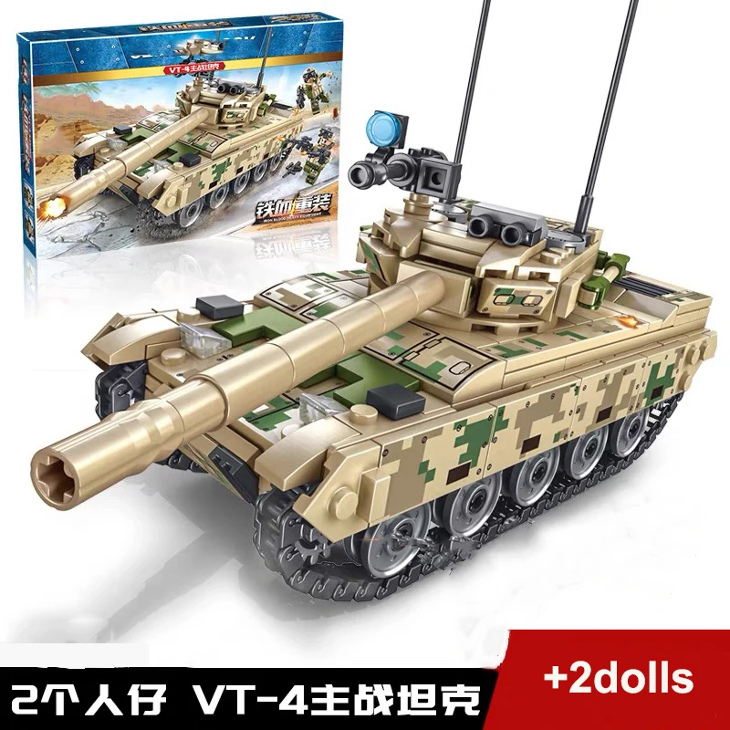 WW2 Tank Building Blocks Armored Vehicle Military Series Construction Bricks Tank Model Boys Christmas Gift Kids Toy