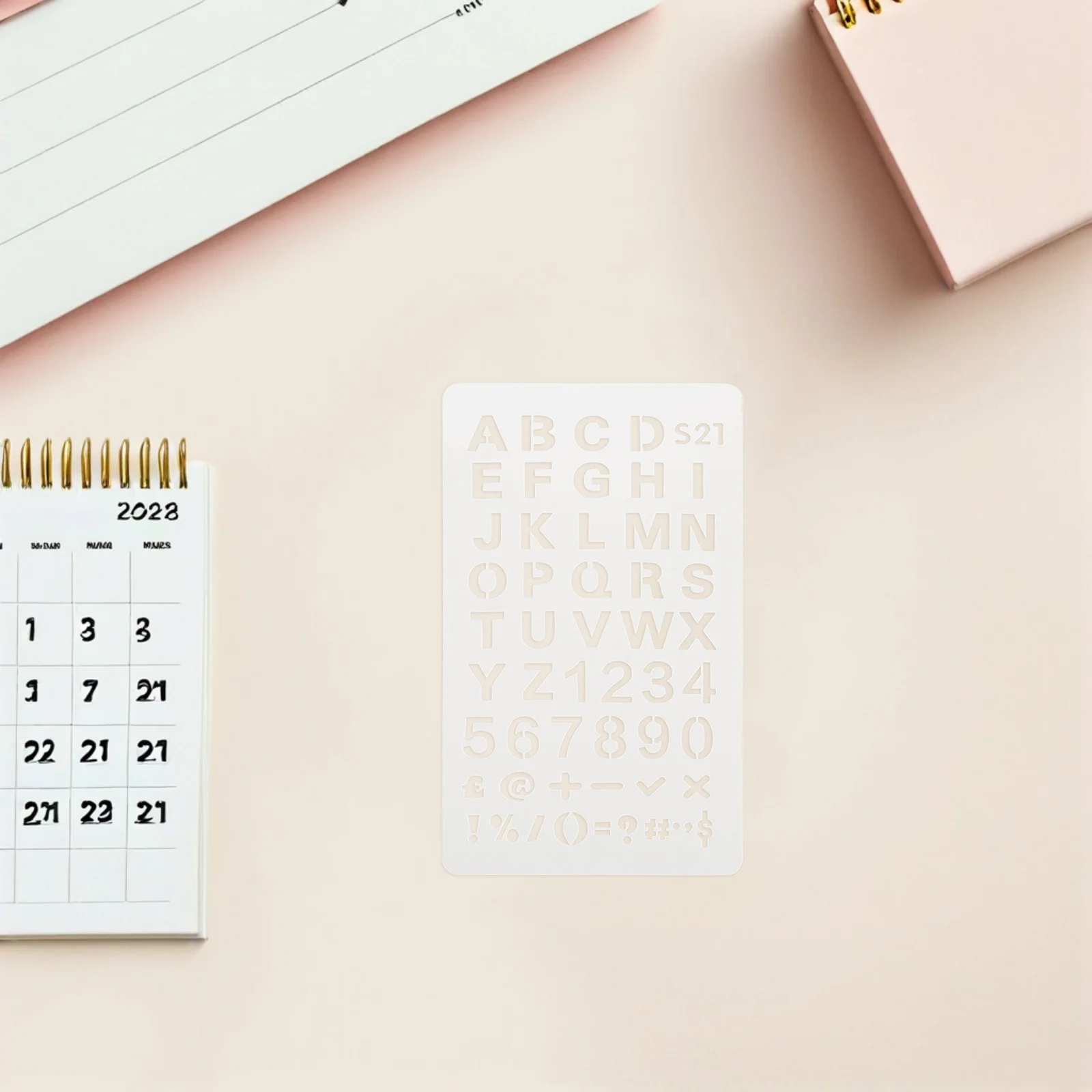 

20pcs Digital Stencil Template Plastic Alphabet Numbers Punctuation Reusable Hollow Patterns For Scrapbook Journal Wall Painting