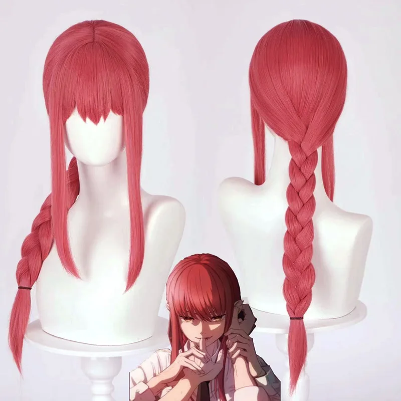 

Chainsaw Man Makima Cosplay Wig Red Plait Synthetic Long Braided Wig Anime Coser High Quality Wig Heat Resistant Synthetic Hair