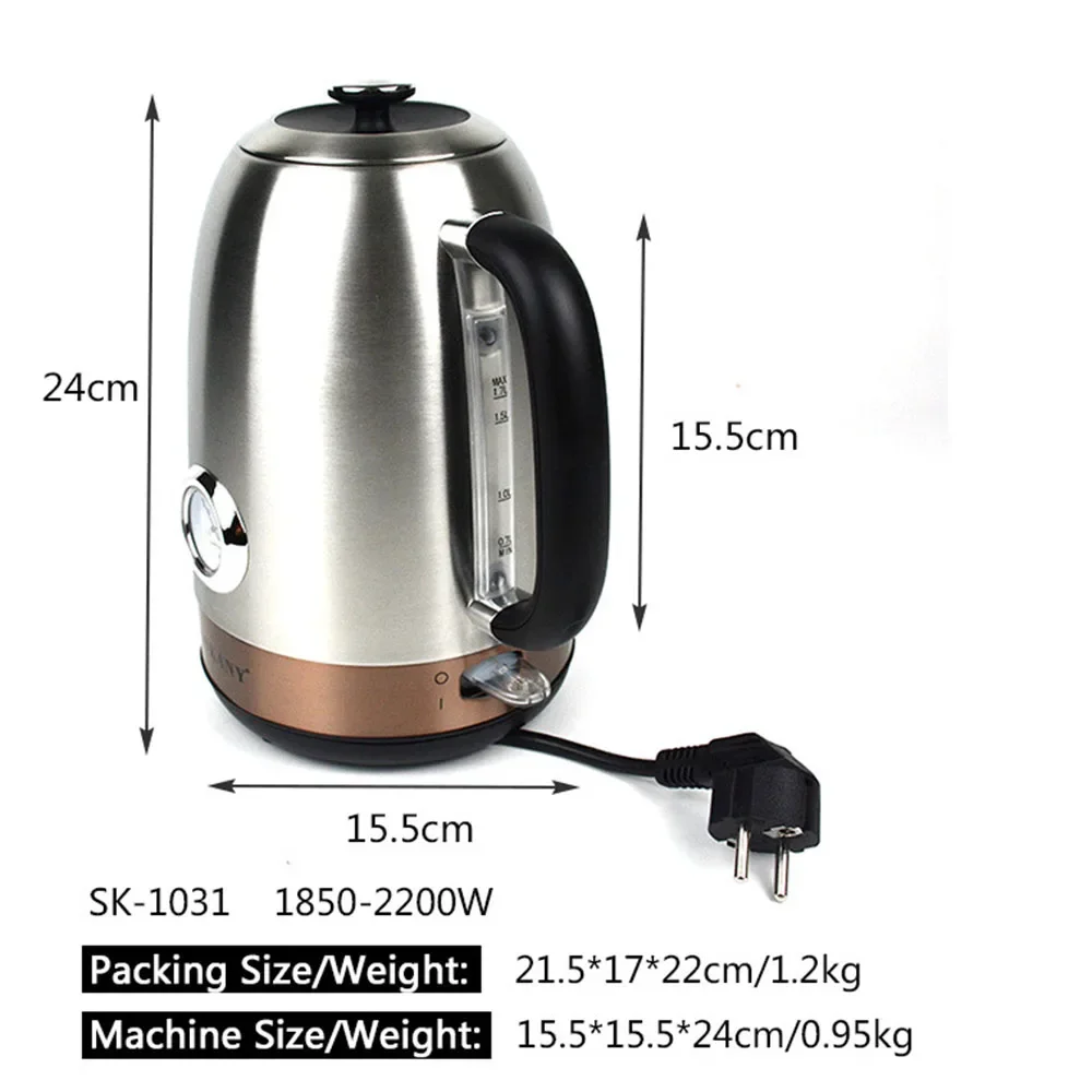 SOKANY High Power Household Heating Kettle, Safe And Portable Travel Kettle, Automatic Power-Off Stainless Steel Heating Kettle