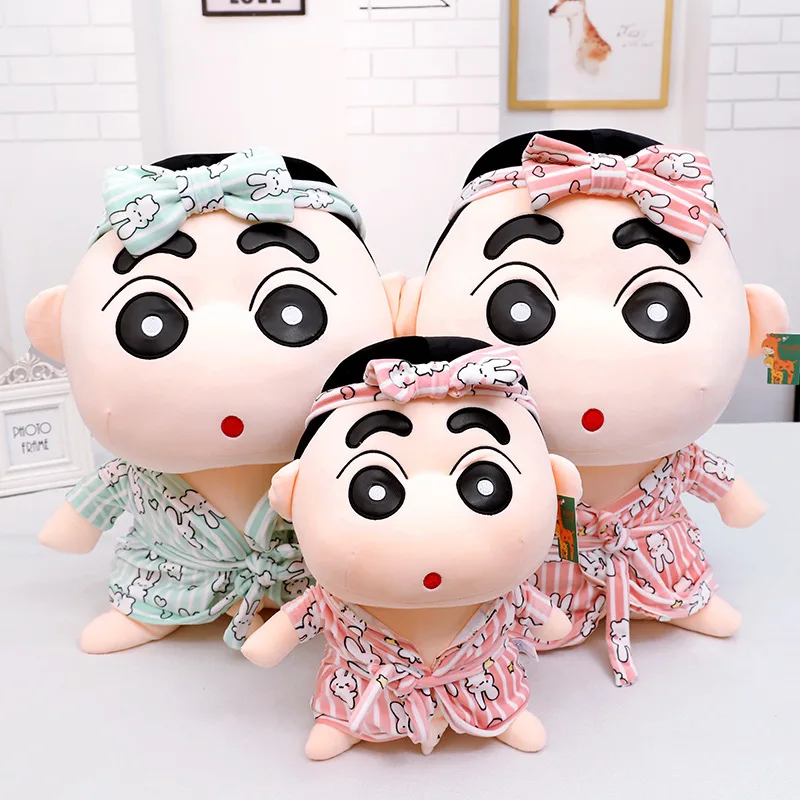 

70cm Big Size Crayon Shin-chan Bathrobe Modeling Anime Plush Stuffed Toy Room Plushies Pillow Ornaments Children's Holiday Gift