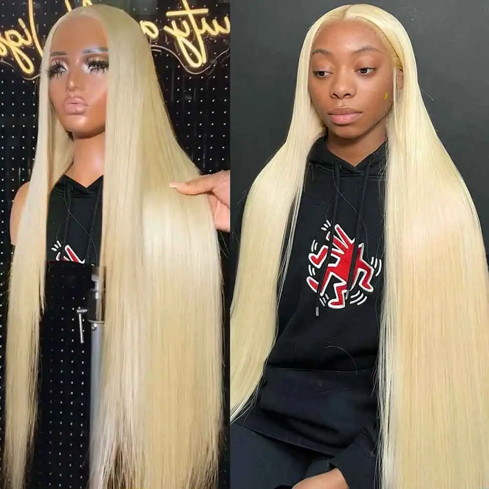 36 Inch Blonde 613 HD Straight Lace Front Wig 13×4 Transparent Lace Front Human Hair Wigs For Women Brazilian Remy Colored Wig