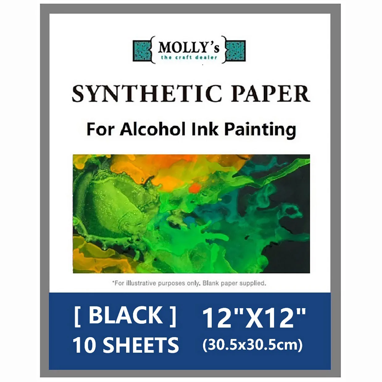 

Alcohol Ink Paper 12X12 Inch Black Smooth Synthetic Paper Yupo For Alcohol Ink Painting Artwork Decoration, DIY Craft Home Decor