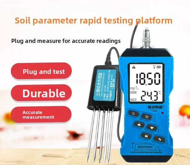 8 in 1 Digital Soil Tester Meter NPK pH EC Temperature Moisture Fertility Rapid Analyzer Tool for Garden Farm Plant Care