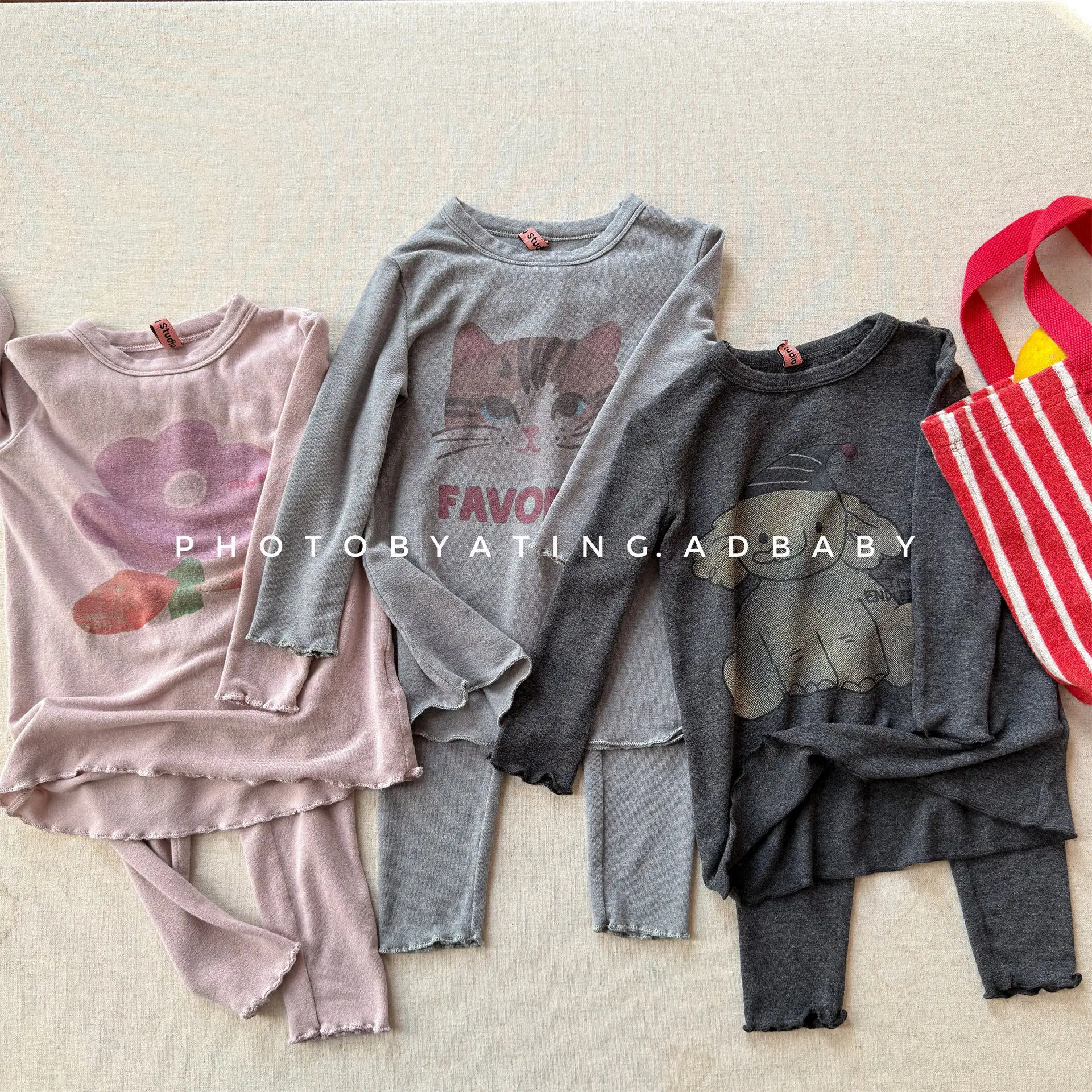 

2026 Spring New Children Long Sleeve Clothes Set Girls Flower Print Tops + Pants 2pcs Suit Kids Cotton Homewear Toddler Outfits