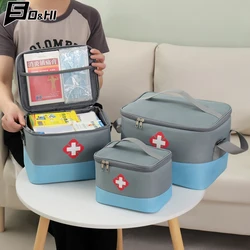 Portátil First Aid Kit Medicine Storage Bag, Saco de resgate ao ar livre, Kit médico de grande capacidade, Organizador doméstico