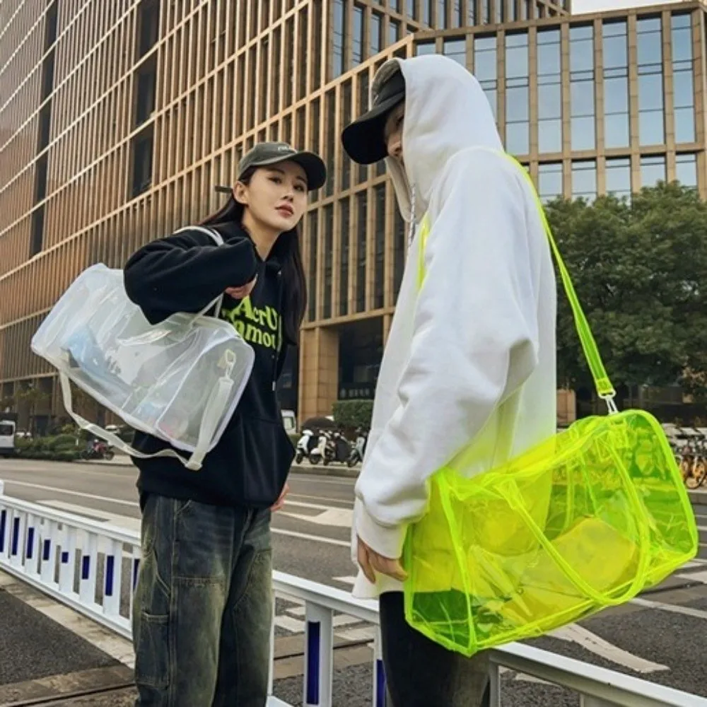 Large Capacity Transparent Crossbody Bag Waterproof Lightweight Washing Storage Bag Oversized Single Shoulder