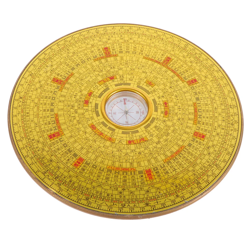 Alloy Compass Wall Mounted Feng Shui Chinese Handheld Portable Taoist Metal Square Wall-mounted Vintage Plate for Fung