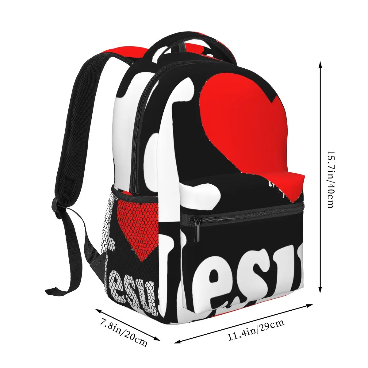 I Love Jesus Logo Casual Backpack Unisex Students Leisure Travel Computer Backpack