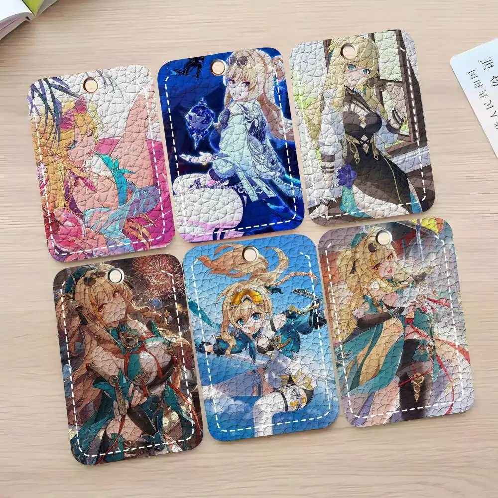 Songque Animated Game H-Honkai Impact 3rd Card Case Keychain Access Card Bag Key Tag Ring Leather Card Holder Key Ring Access