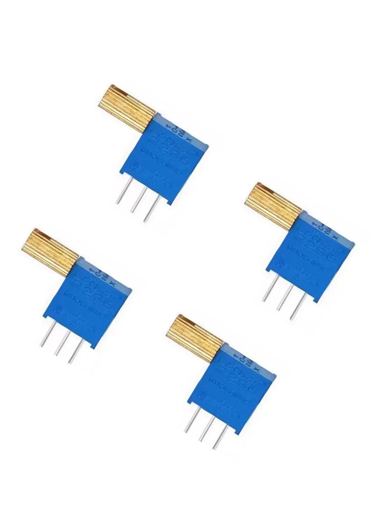 5pcs Metal long handle 3296X precision multi turn potentiometer 1K/2K/5K/10K direct insertion manually adjustable miniature adju