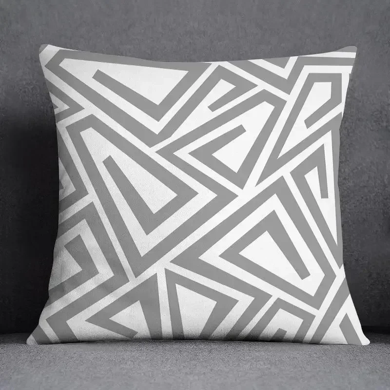 

Taie d'oreiller carrée grise à motif Floral blanc bas, housse de coussin декоративный pour la maison et le бюро