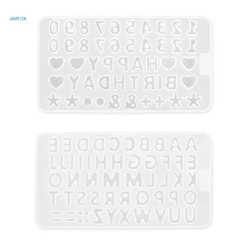 Handmade English Letters Number Jewelry Pendant Keychain Resin Mold Silicone Mould DIY Crafts Polymer Clay UV Epoxy Mold