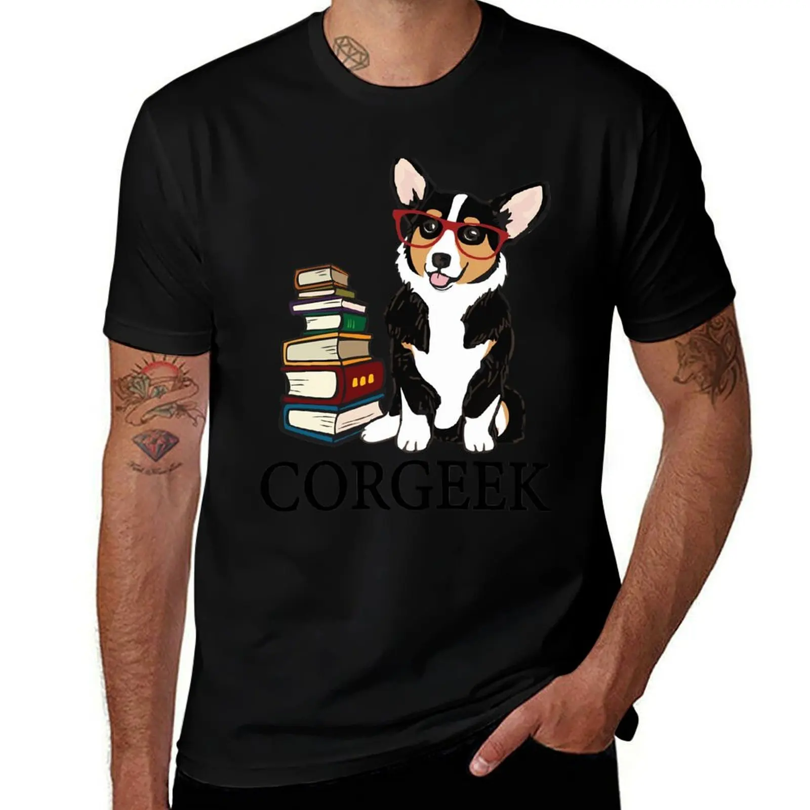 

Corgi For Book Lovers Book Nerds Readers Or English Teachers T-Shirt cotton man t-shirts quick-drying tshirts for men