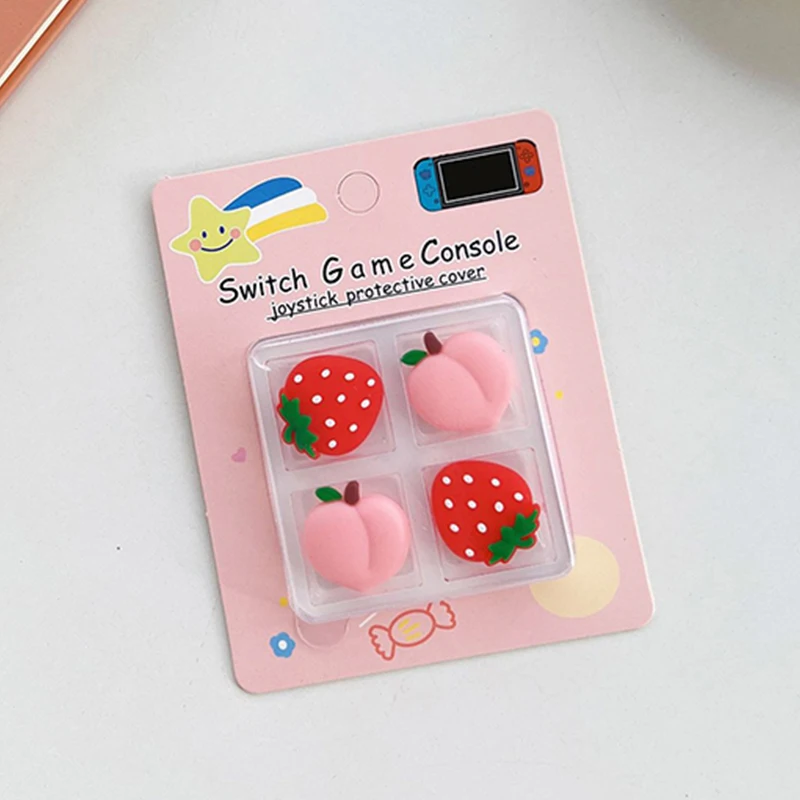 4pcs/set Switch OLED Cute Cartoon Thumb Grip Cap Joycon Controller Protective Cover For Nintendo Switch NS Lite Thumbstick Case