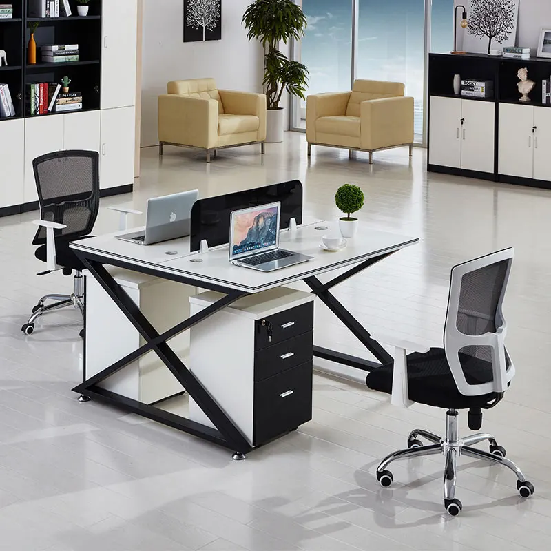 Popular Latest Design White Computer Table Contemporary Office Furniture Single Office Desk