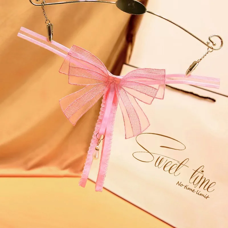 Женские полностью прозрачные стринги с вырезом, соблазнительной жемчужной подвеской, страстные дразнящие стринги