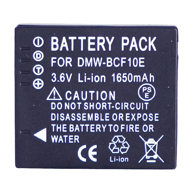 3.6V 1650mAh DMW-BCF10 DMW-BCF10E Bateria + Ładowarka do Panasonic CGA-S/106D DMC-TS2 TS3 TS4 F2 F3 F4 FH1 FH20 FH22 FH3