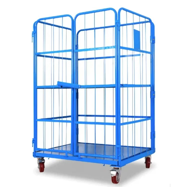 Wholesale Steel Storage Mesh Roll Container Trolley Security Standard Size-Hand Carts