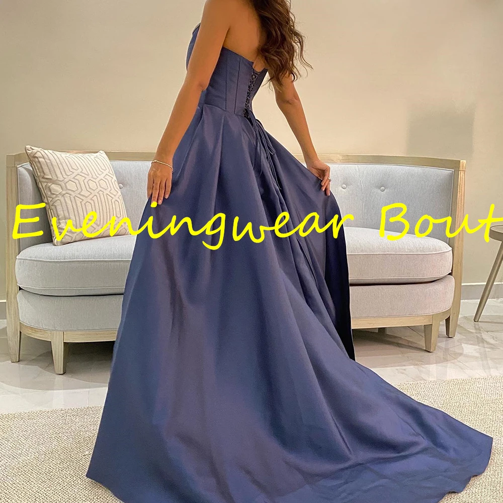 Customized Temperament A-Line Floor Length Strapless Jersey Sleeveless Evening Dress Elegant Photo Color vestidos para mujer